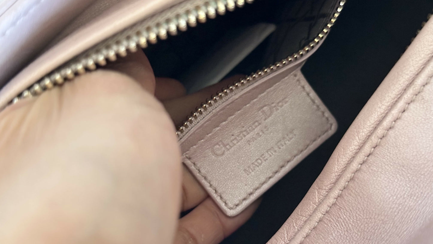 Christian Dior Medium Iridescent Lambskin Cannage Lady Satchel