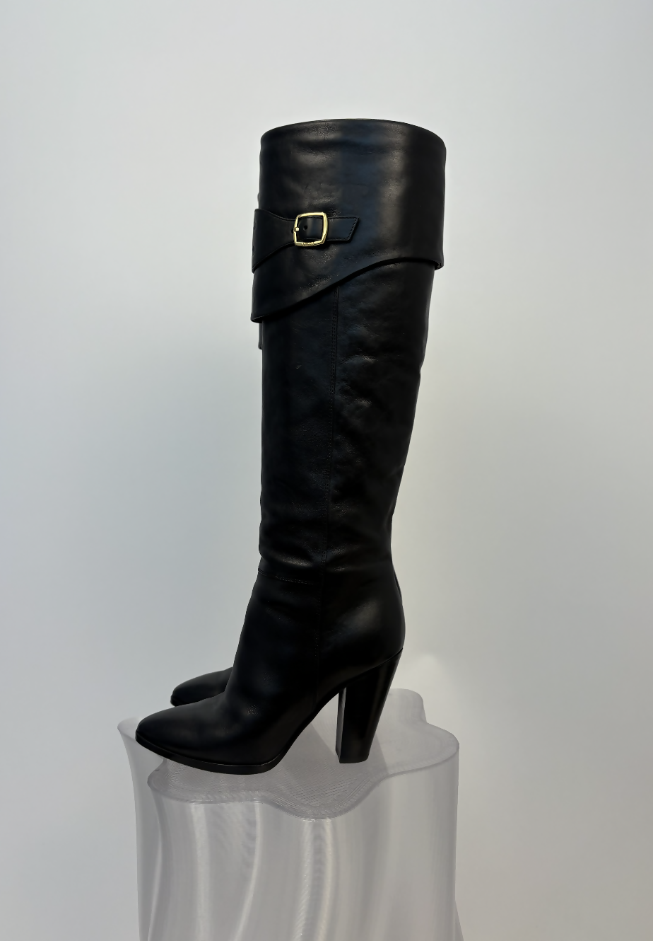 Celine Wiltern Riding Boots in Black Calfskin Leather