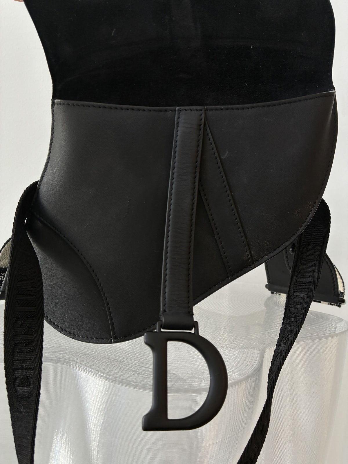 Christian Dior Ultra Matte Calfskin Saddle Belt Bag Black