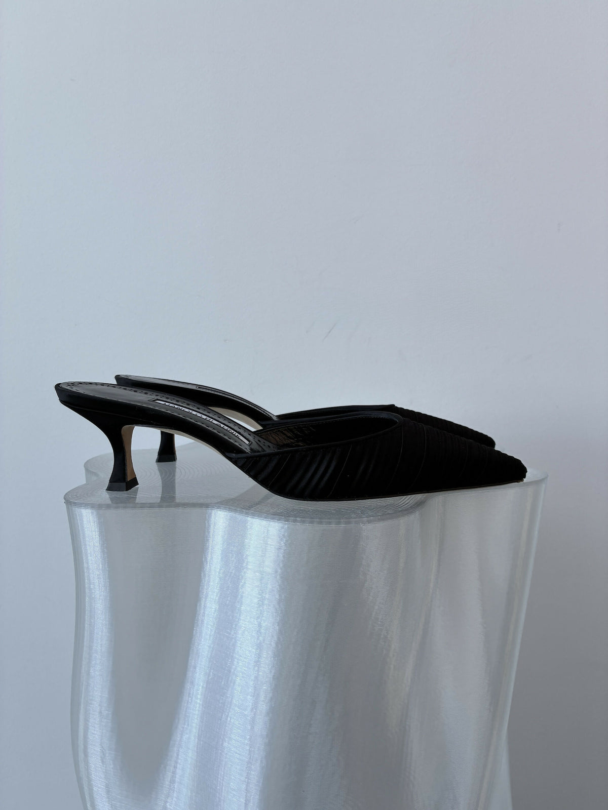 Manolo Blahnik Carolyne 50 Satin Mules - FULL SET