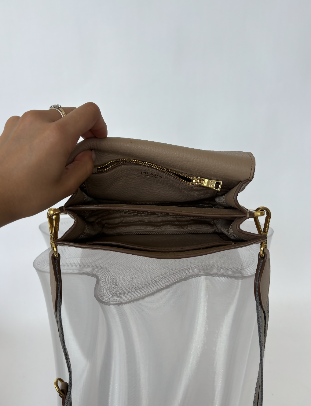 Prada Vitello Daino Flap Crossbody Bag