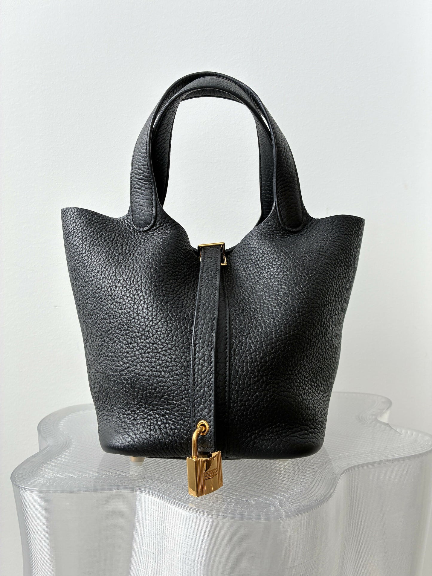 Hermès Picotin Lock 18, Noir Taurillon Clémence - FULL SET