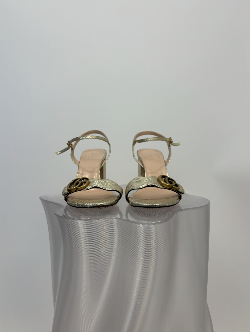 Gucci Metallic Laminated Leather High Heels
