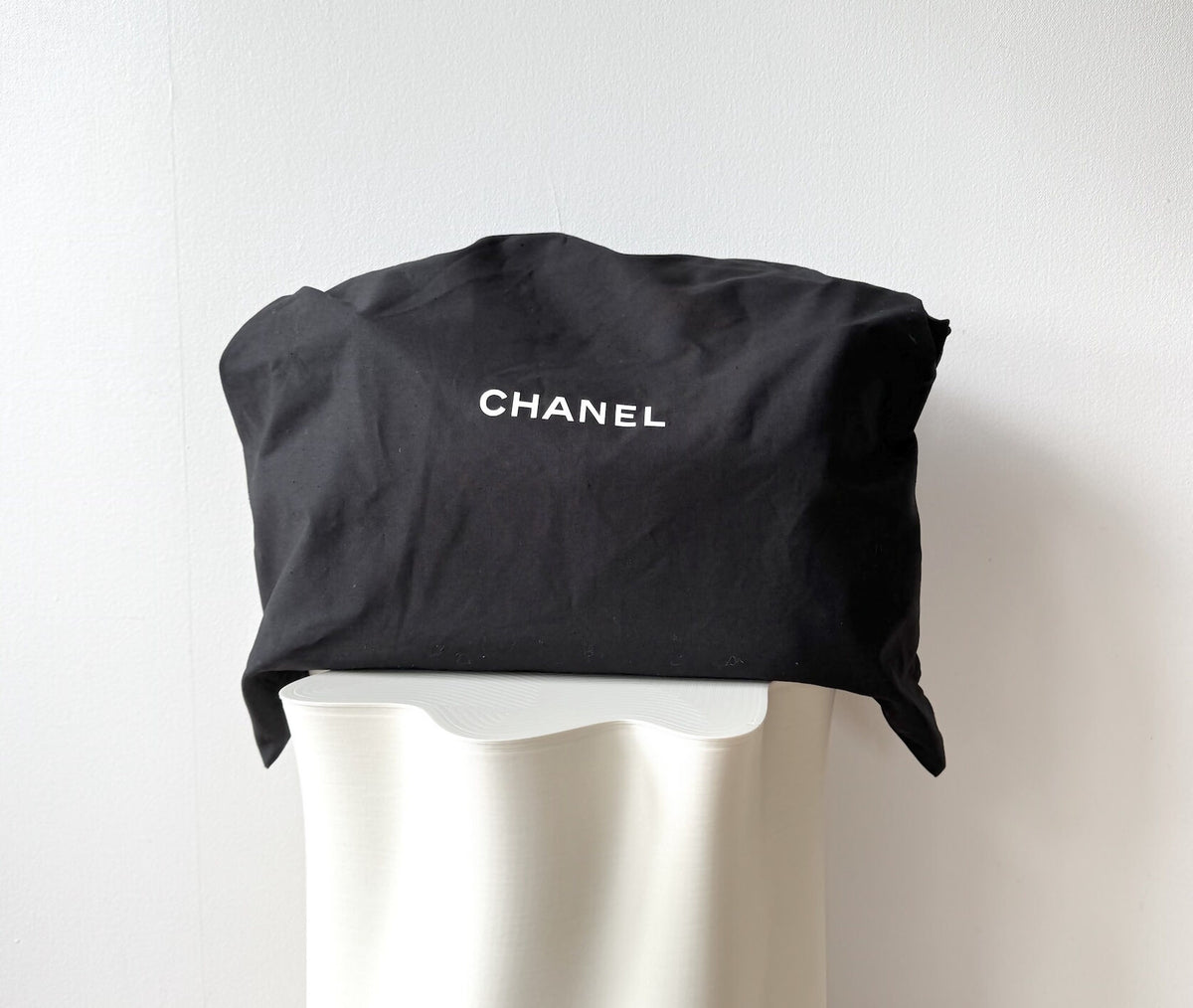 CHANEL Small Shopping Bag Beige Suede / BlackShiny Lambskin