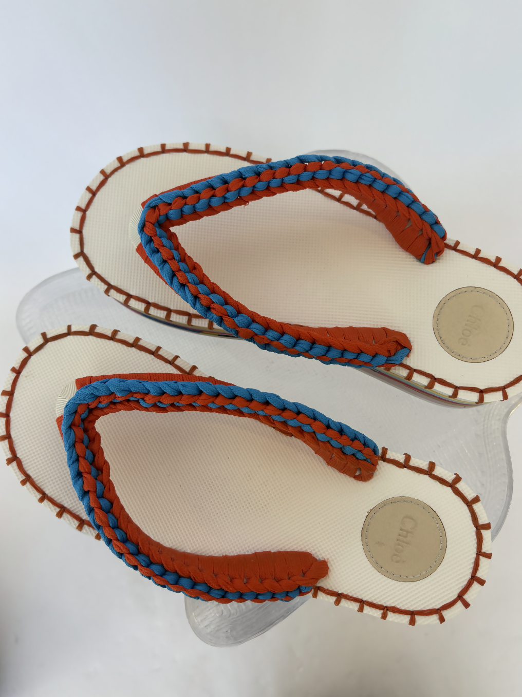 Chloé White & Orange “Ocean Sole Edition” Lou Flip Flops