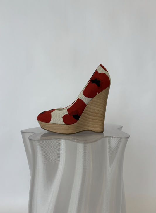 YSL Maryna Pump in Blanc Poppy