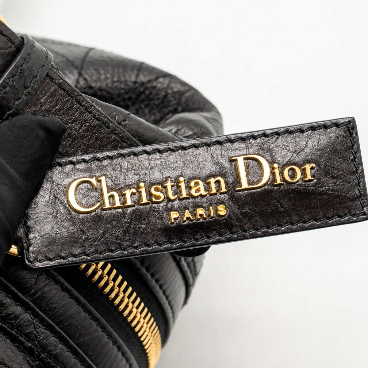 Dior Medium D-Journey Bag Crinkled calfskin Black
