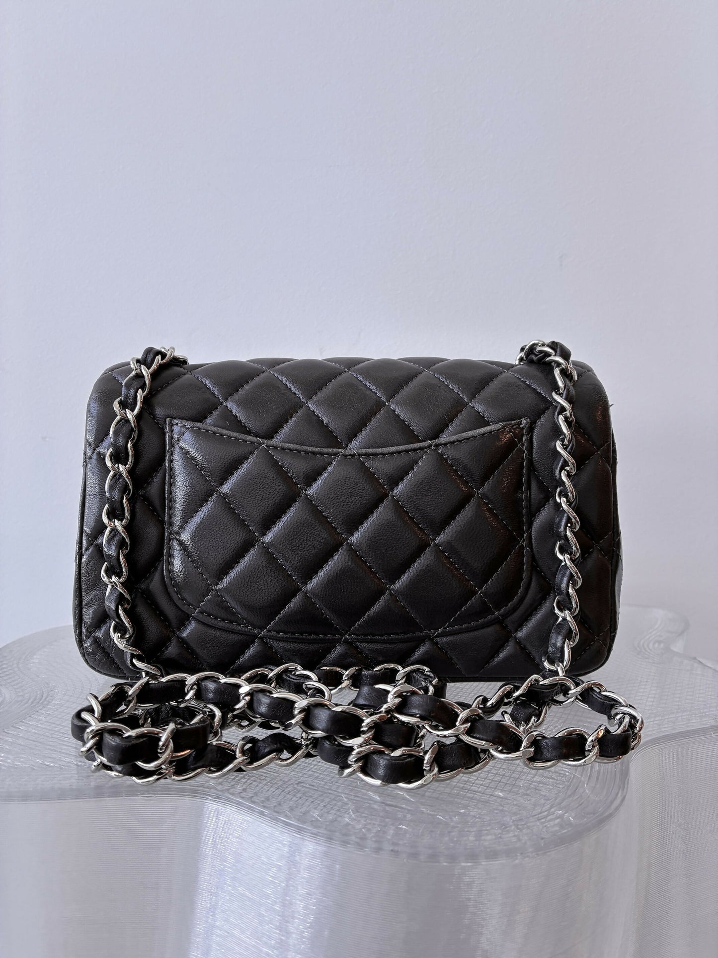 Chanel Mini Flap Bag in Dark Grey Lambskin