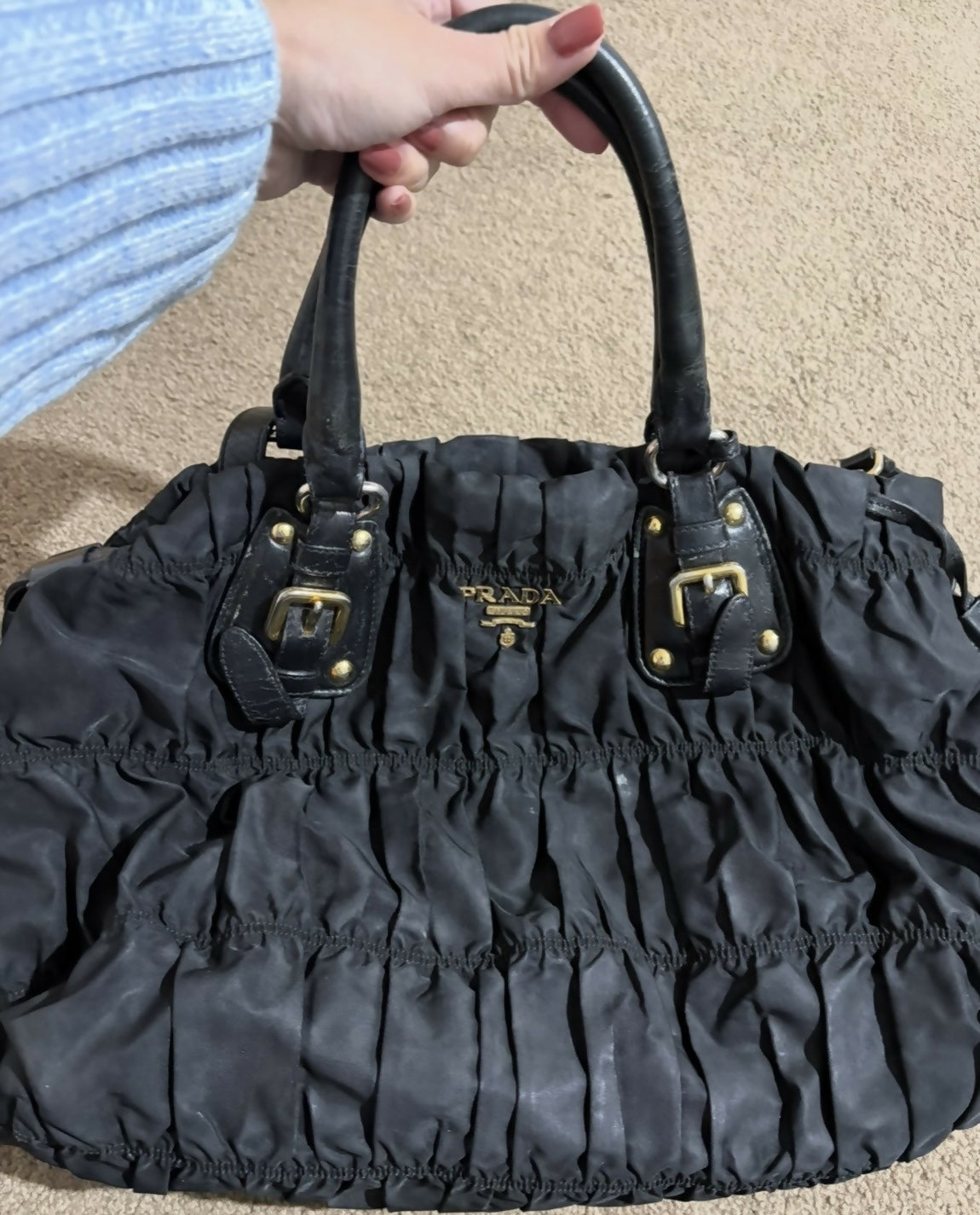 Prada Tessuto Nylon Gaufre Tote Black