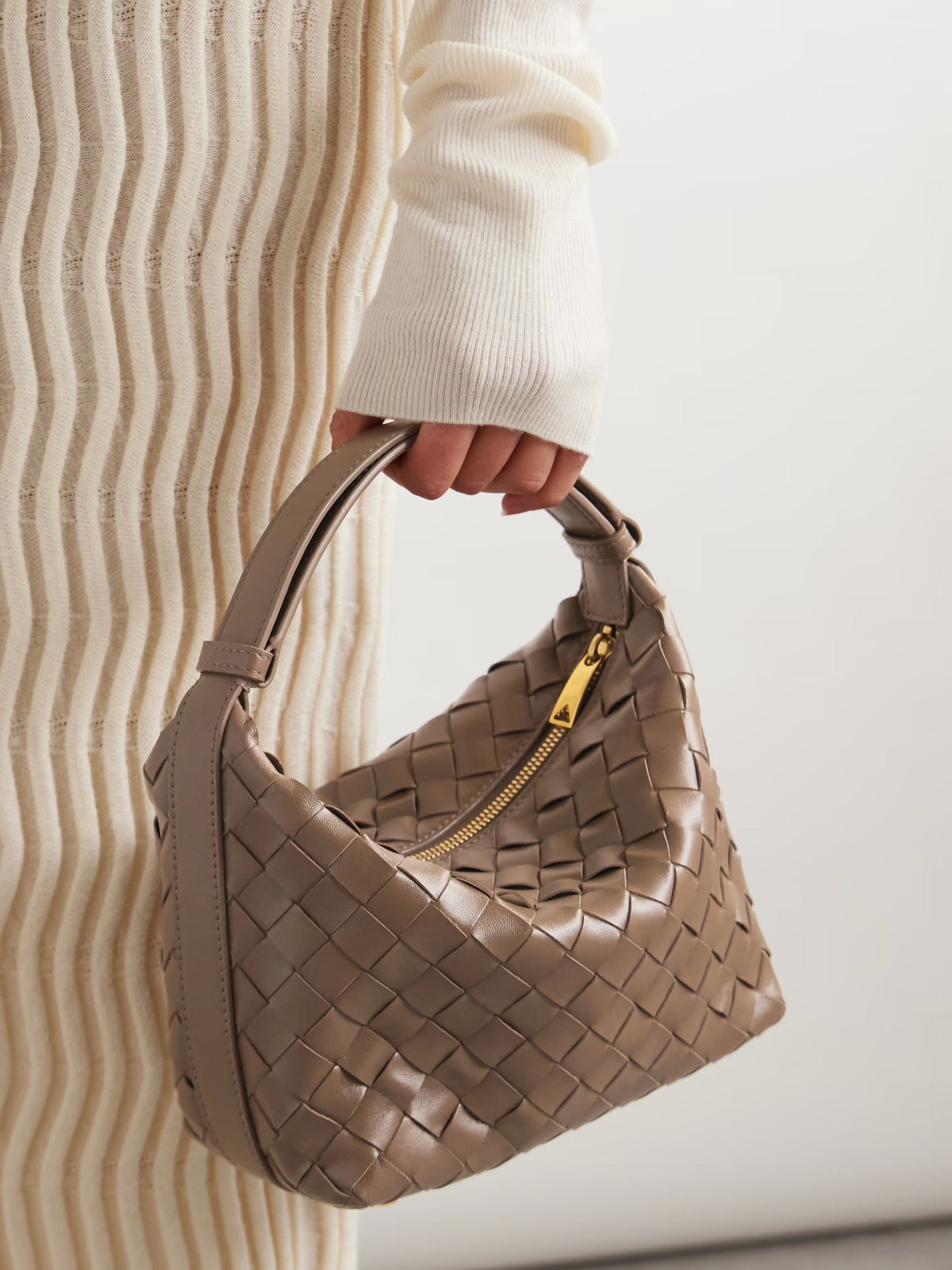 Bottega Veneta Wallace Mini Intrecciato Leather Shoulder Bag - New