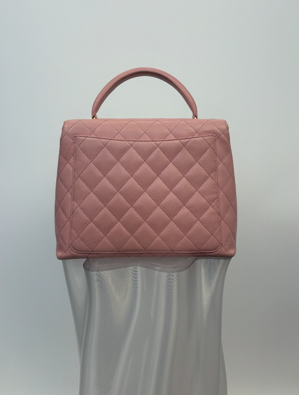 Chanel Large Kelly Flap Top Handle Bag in Pink Quilted Caviar