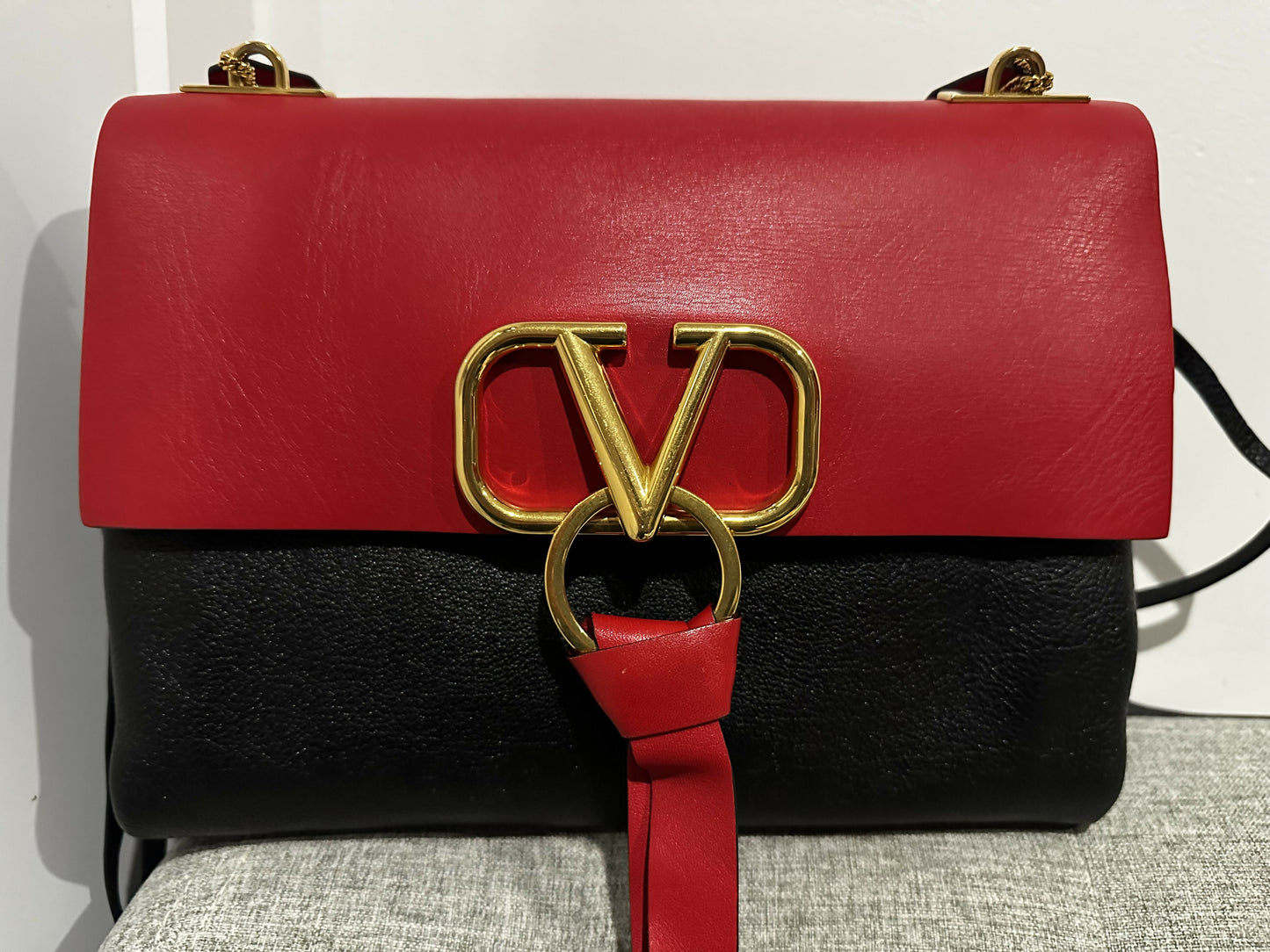 Valentino Garavani VRING Medium Colorblock Leather Shoulder Bag