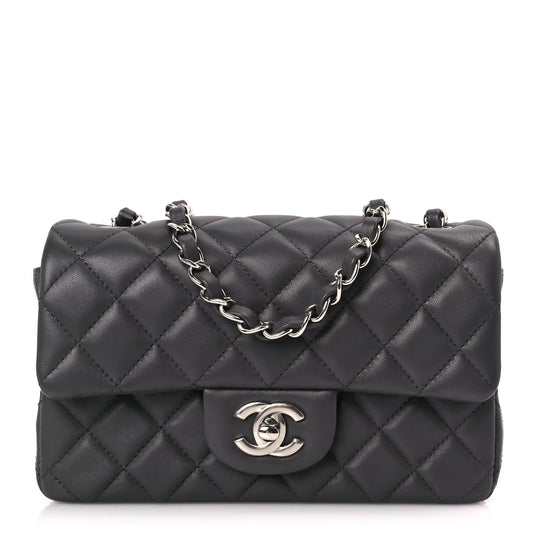 Chanel Mini Flap Bag in Dark Grey Lambskin