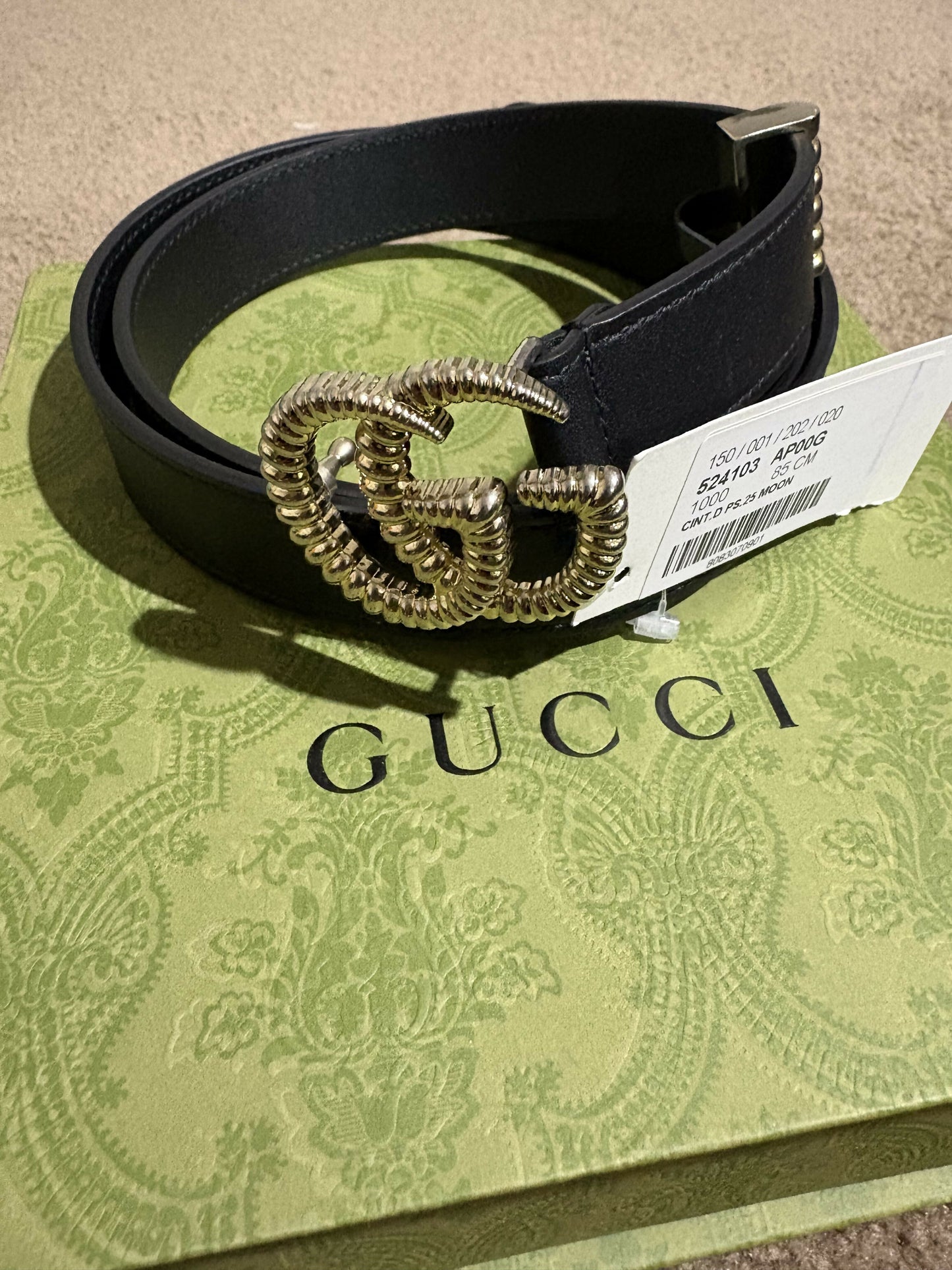 Gucci Marmont Torchon Belt 85cm Black
