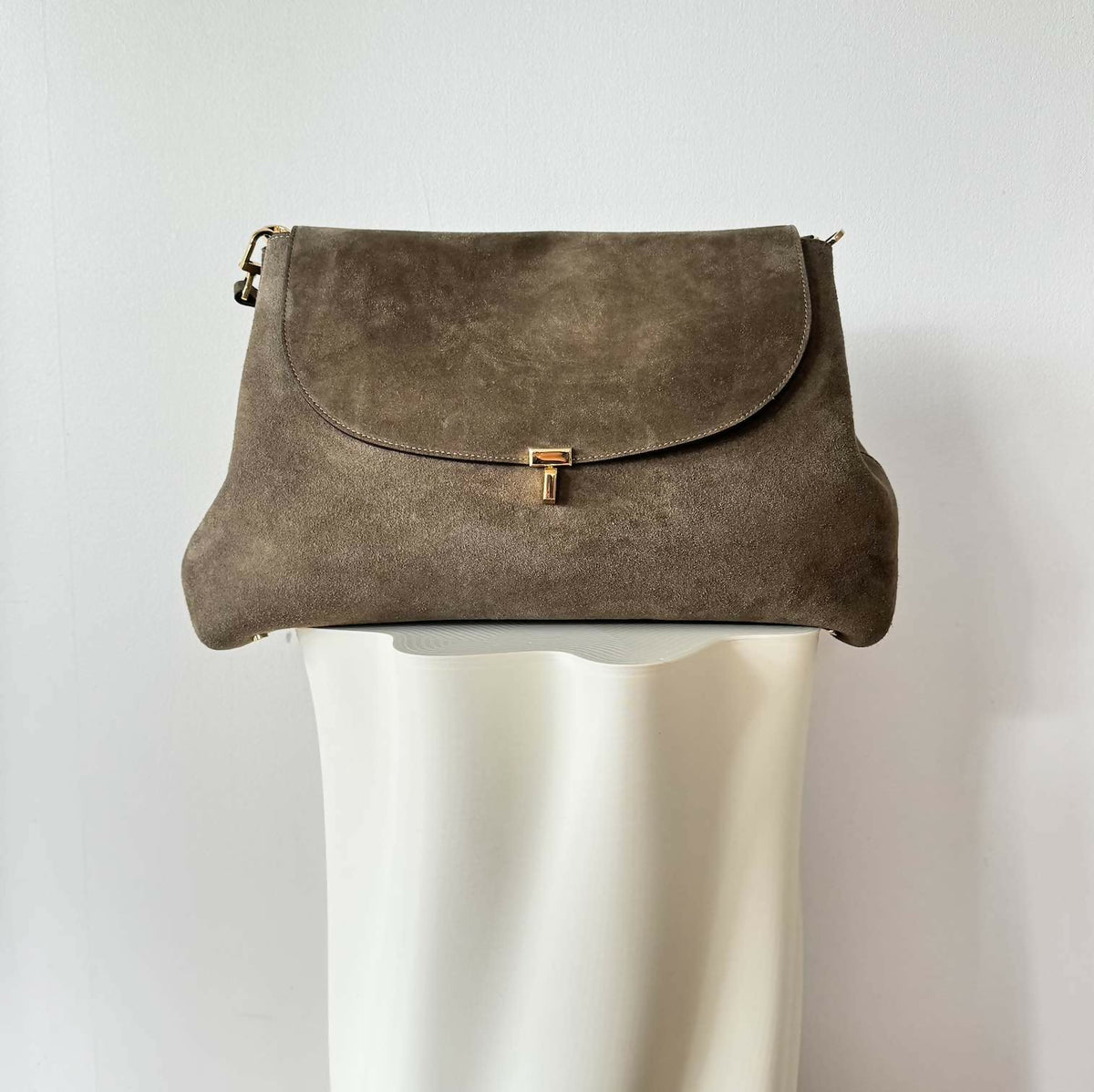 Toteme T-Lock Suede Shoulder Bag