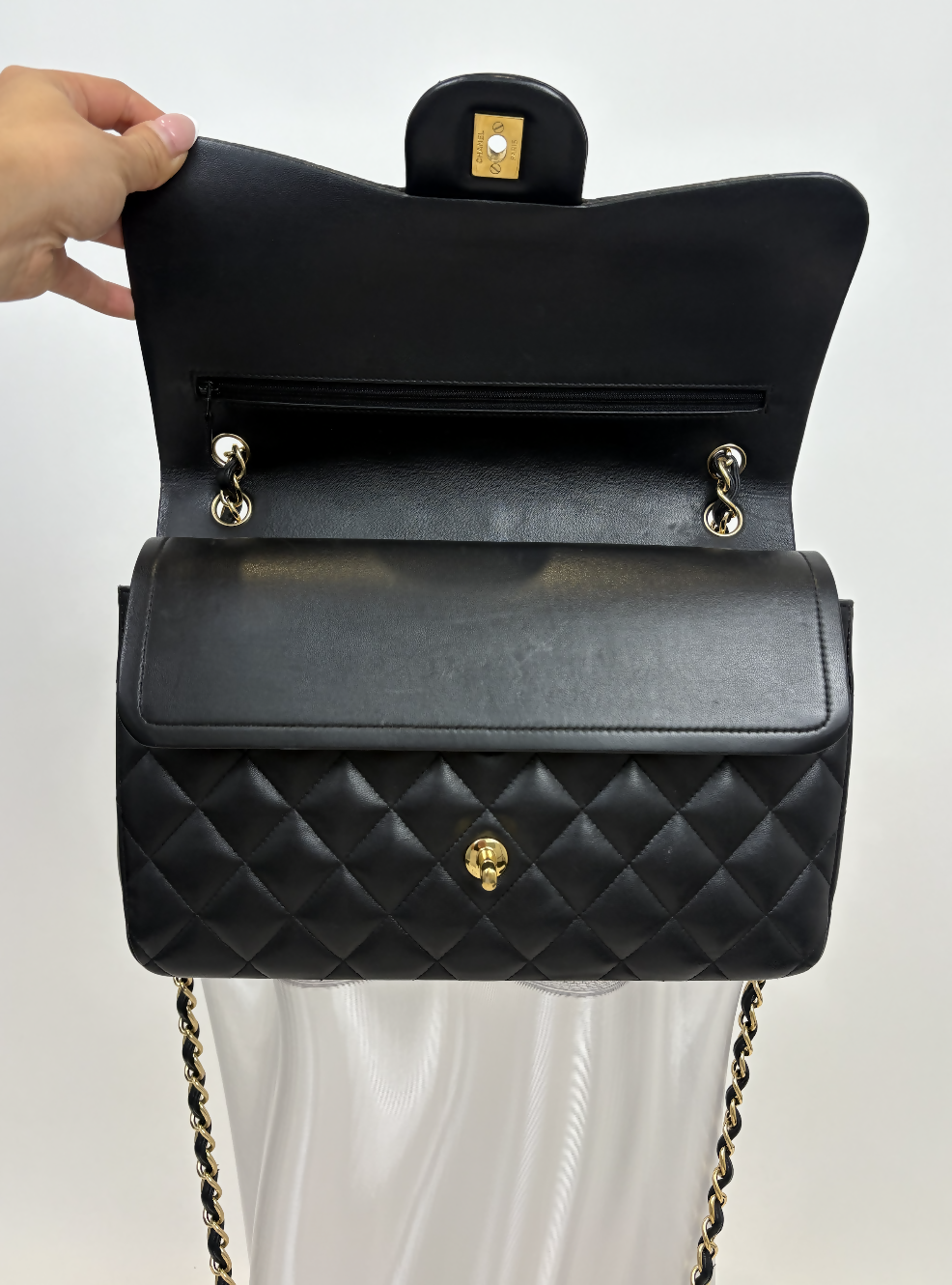 Chanel Jumbo Flap Bag in Black Lambskin