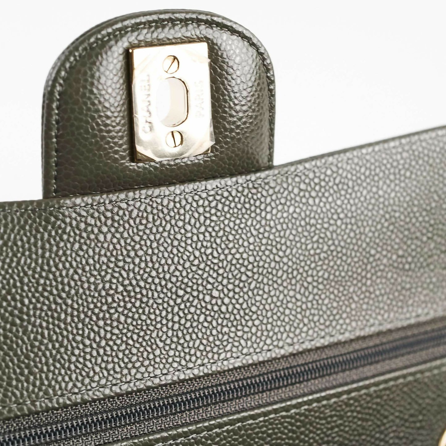 Chanel 20B Caviar Chevron Small Classic Flap Grey Series 30