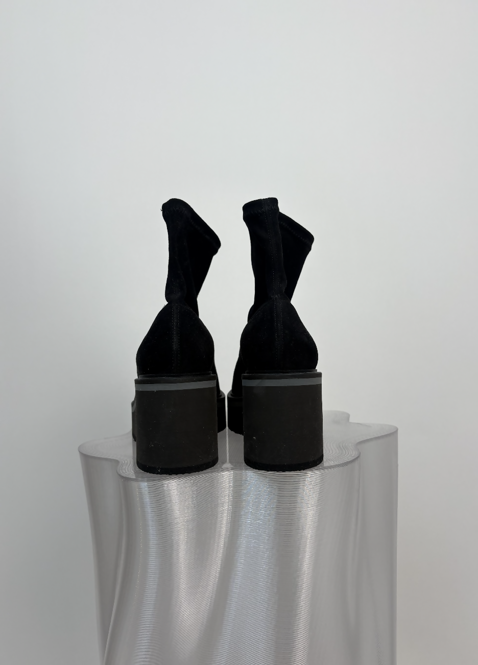 Clergerie Paris Albane Ankle Boots in Black Suede - FULL SET