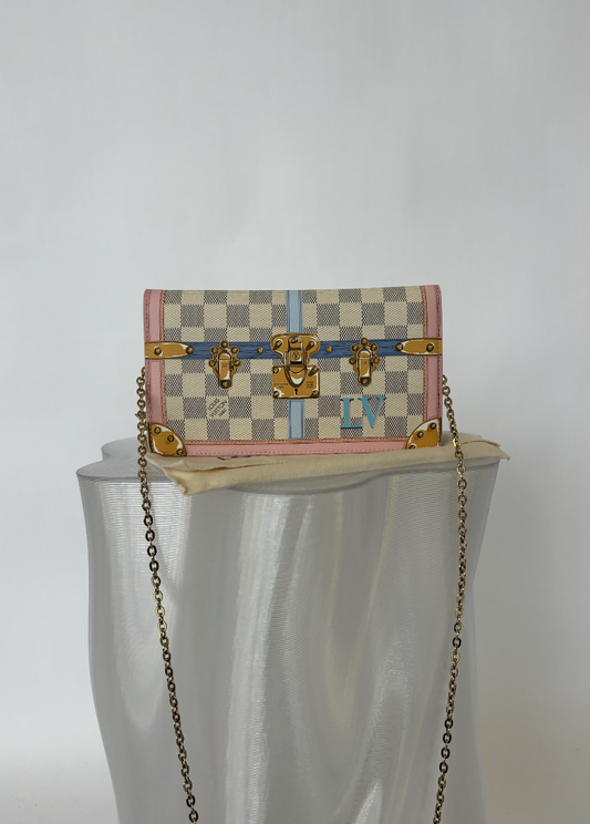 Louis Vuitton LV Trunk Clutch in Damier Azur Canvas, Limited Edition