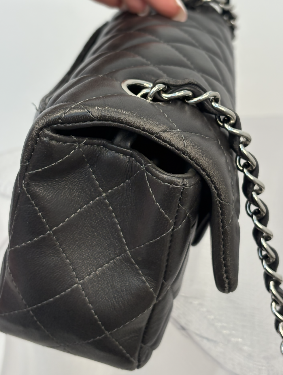 Chanel Mini Flap Bag in Dark Grey Lambskin