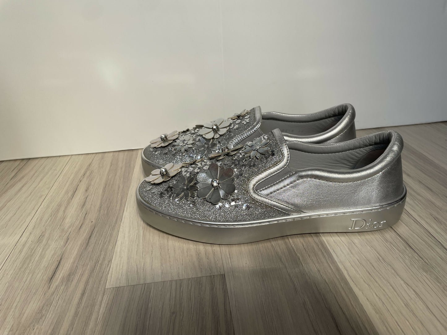 Dior leather slip on sneakers