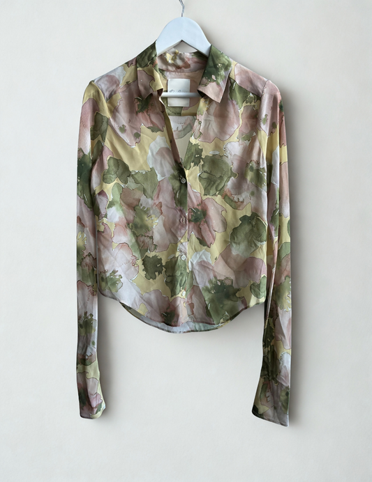 Paris Georgia Floral Sheer Silk Blouse