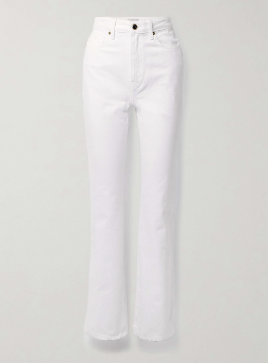 Khaite Danielle High-Rise Jeans (White)