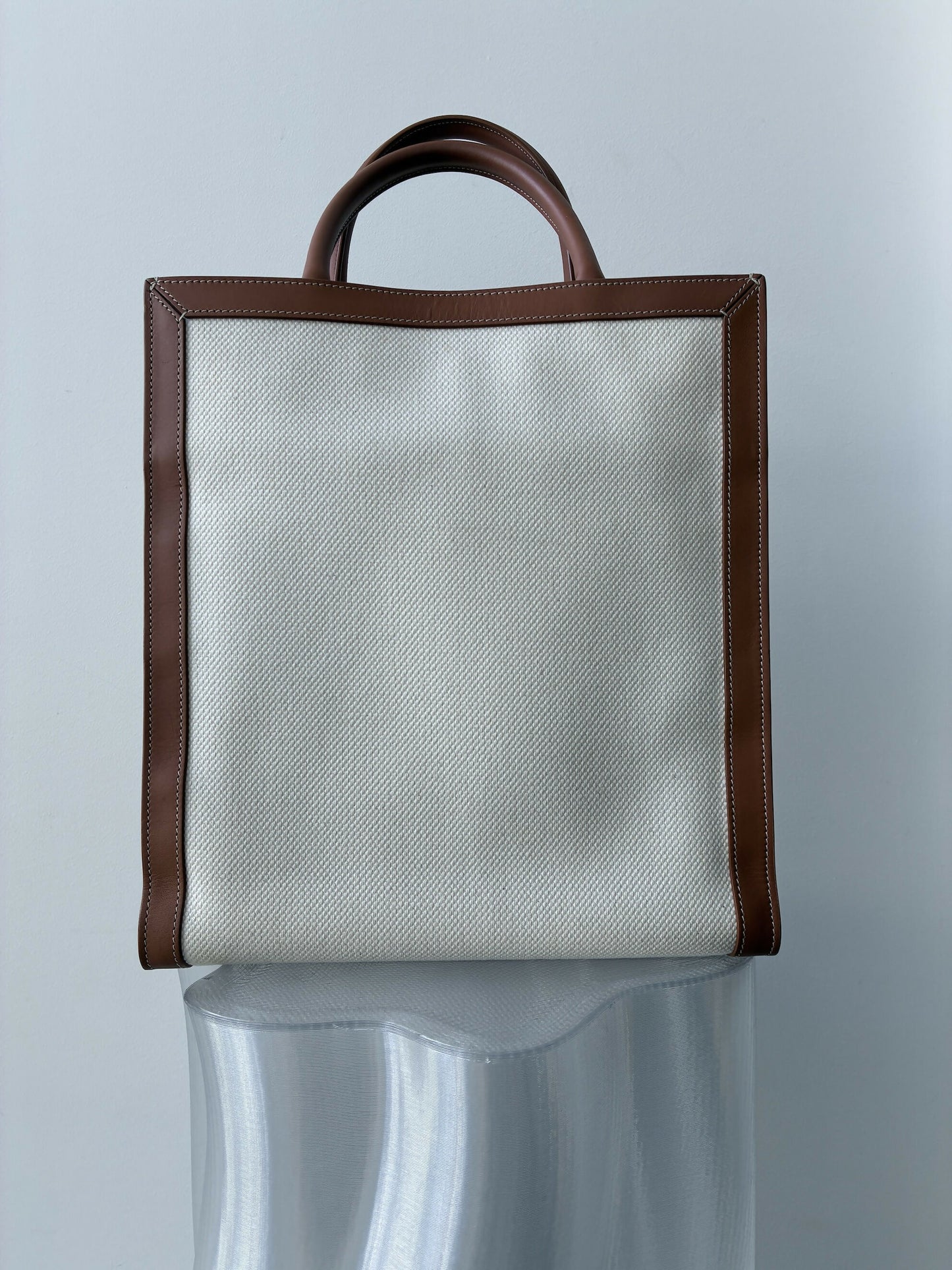 Celine Vertical Cabas Tote Bag in Ivory Canvas