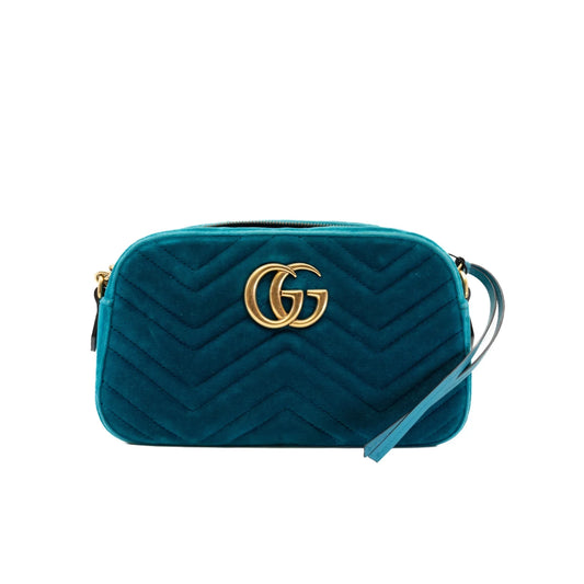 Gucci Teal Velvet Marmont Bag