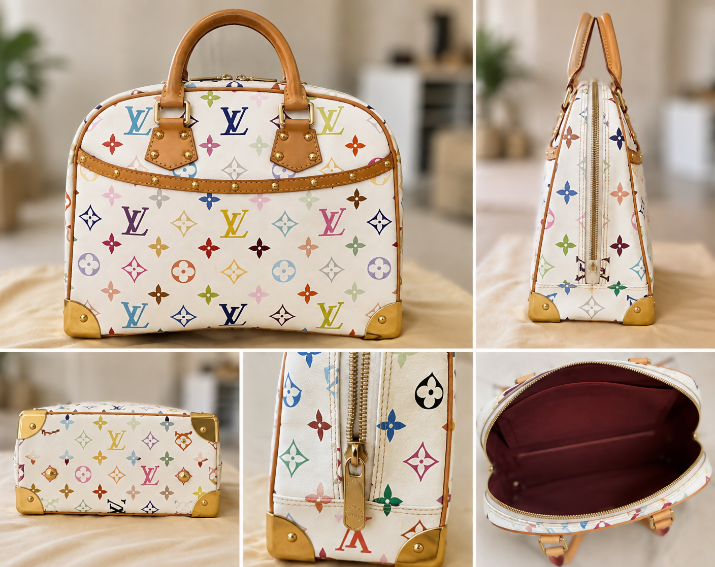 Louis Vuitton x Takashi Murakami Trouville Multicolore White
