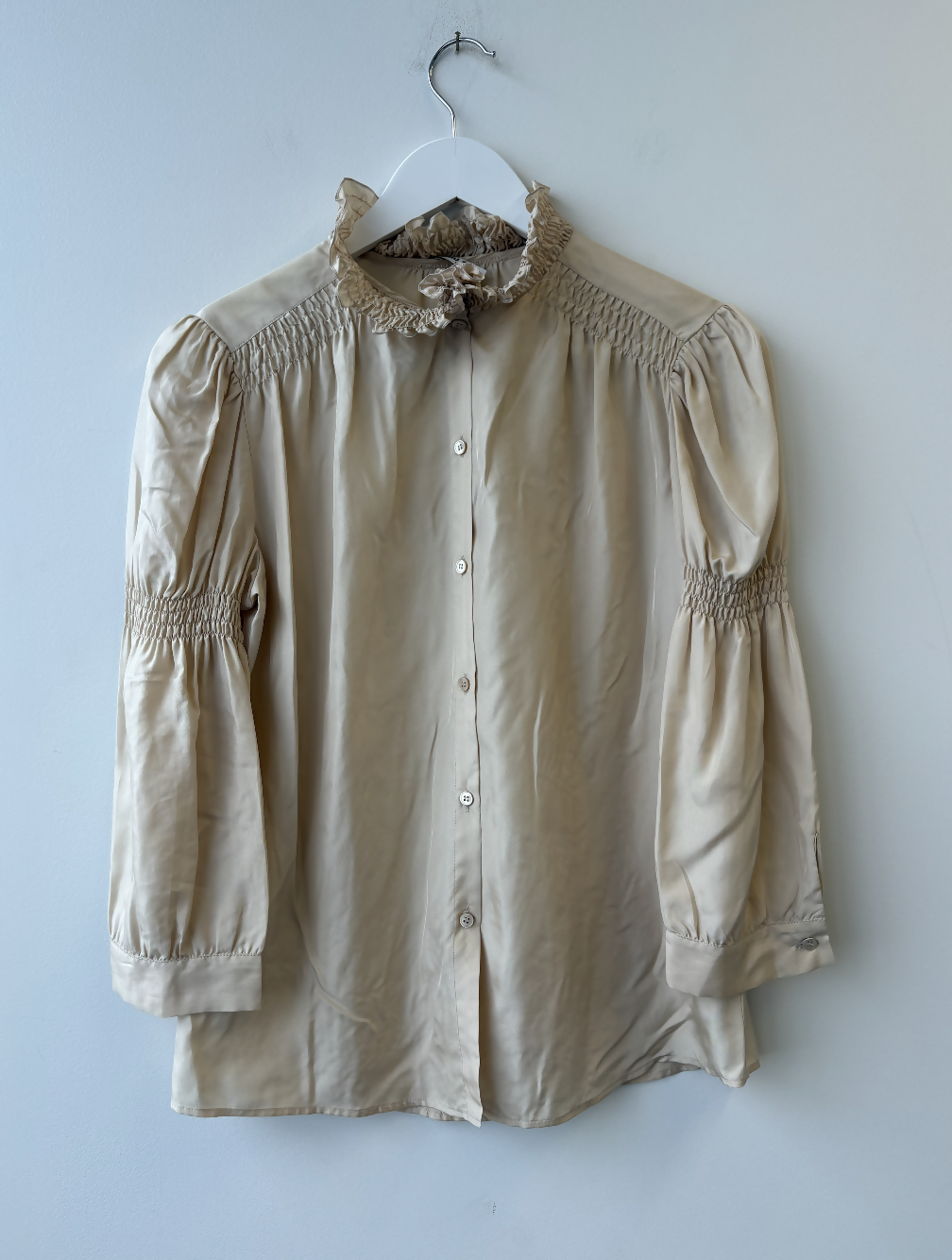 Miu Miu Long Sleeve Silk Blouse