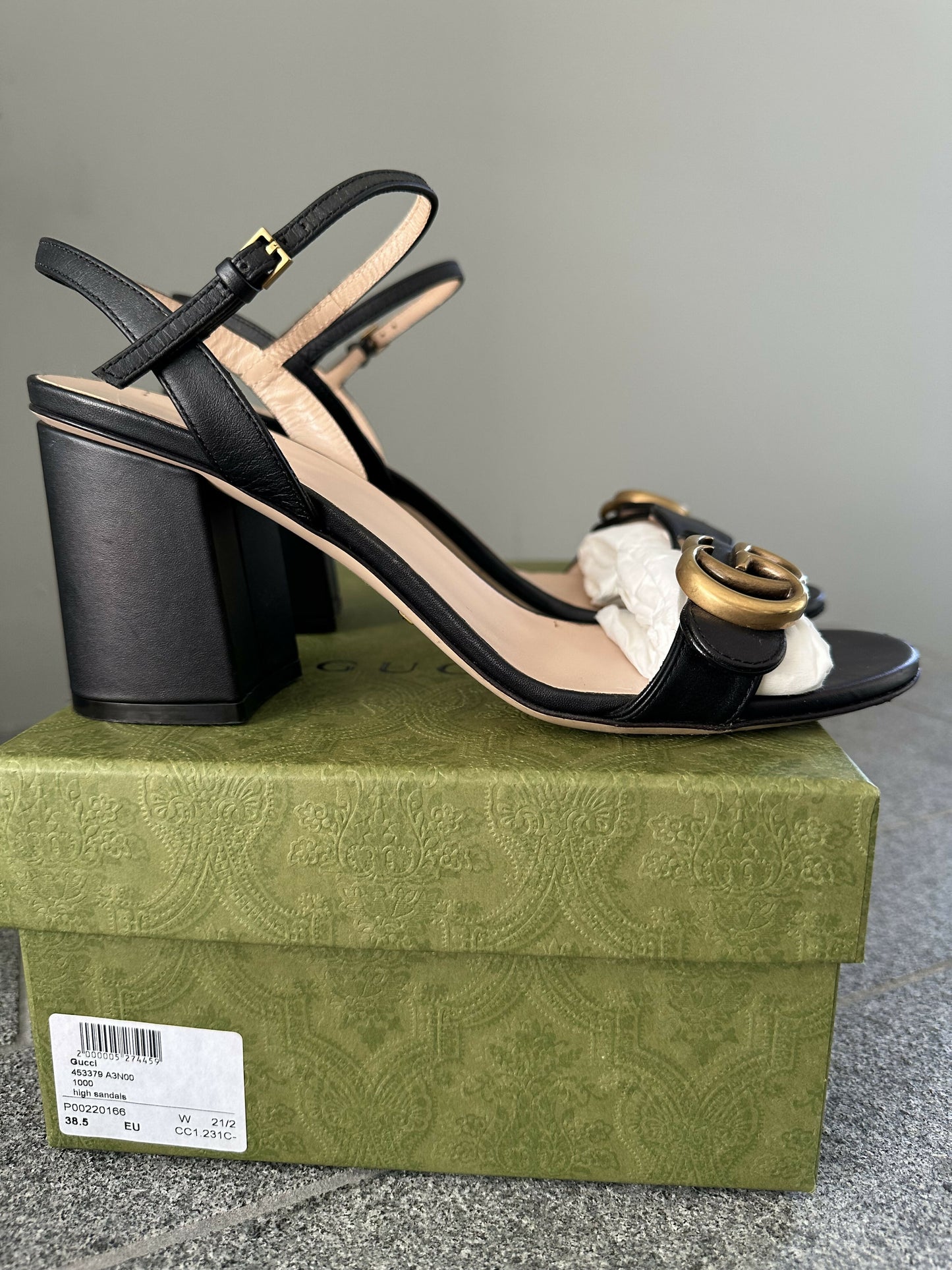 Gucci GG Marmont black sandals - FULL SET