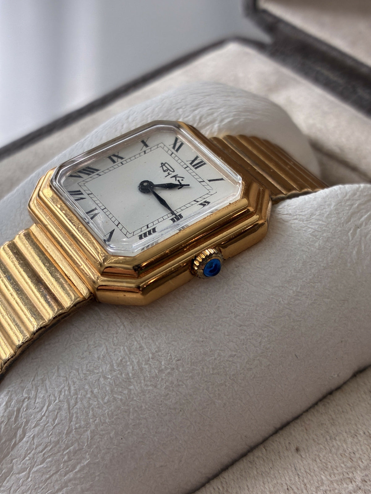 1977 Roy King Sterling Silver Gilt Tank Style Watch – Manual Wind – Silver Jubilee