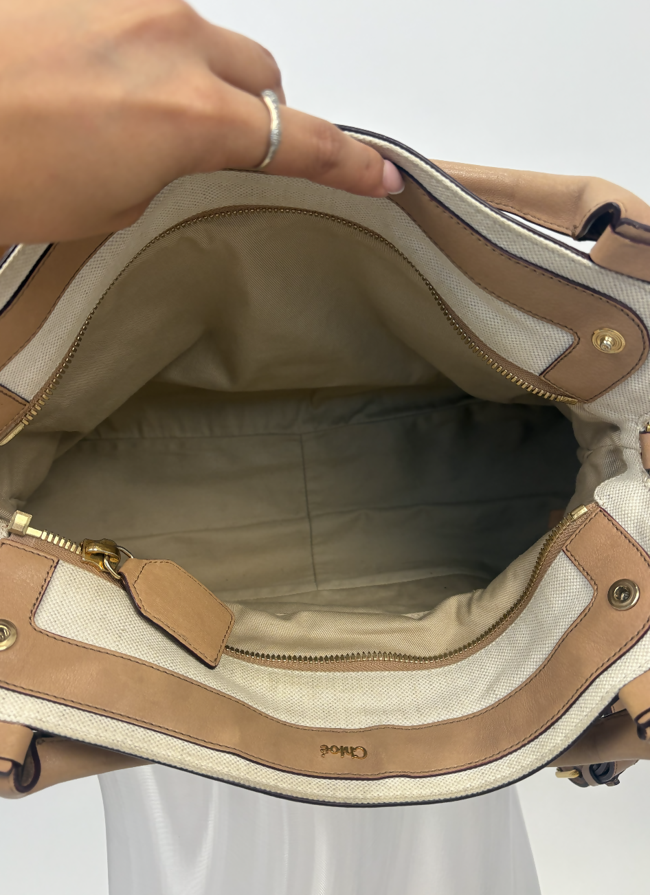 Chloé Margaret 2-Way Leather Bag in Light Pink