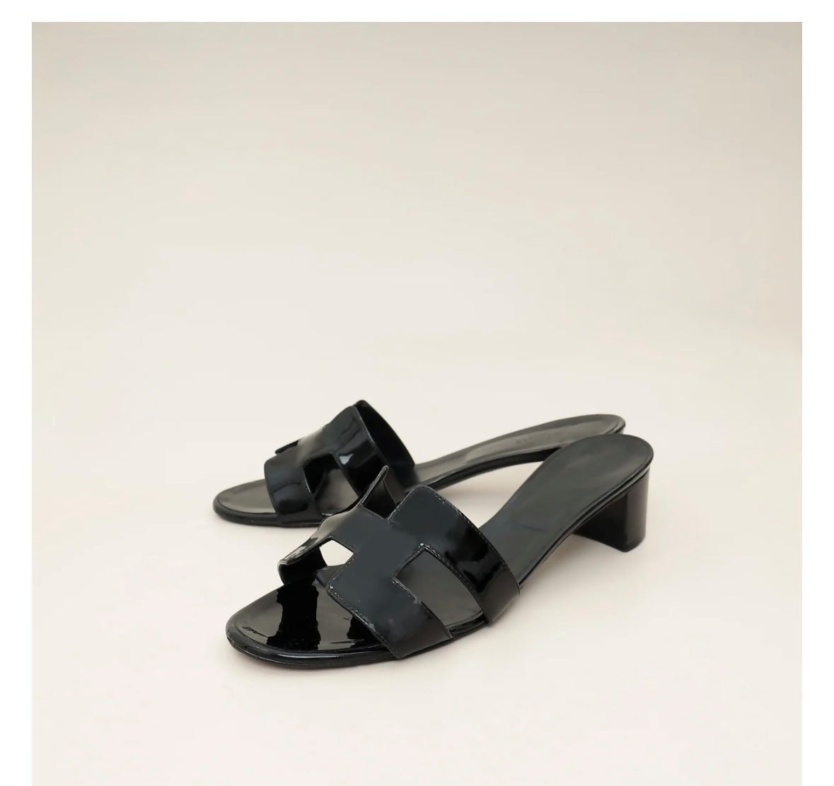 Hermes Oasis Noir Block-Heel Mules