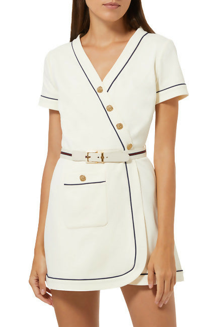 Gucci A-Line Belted Knit Dress