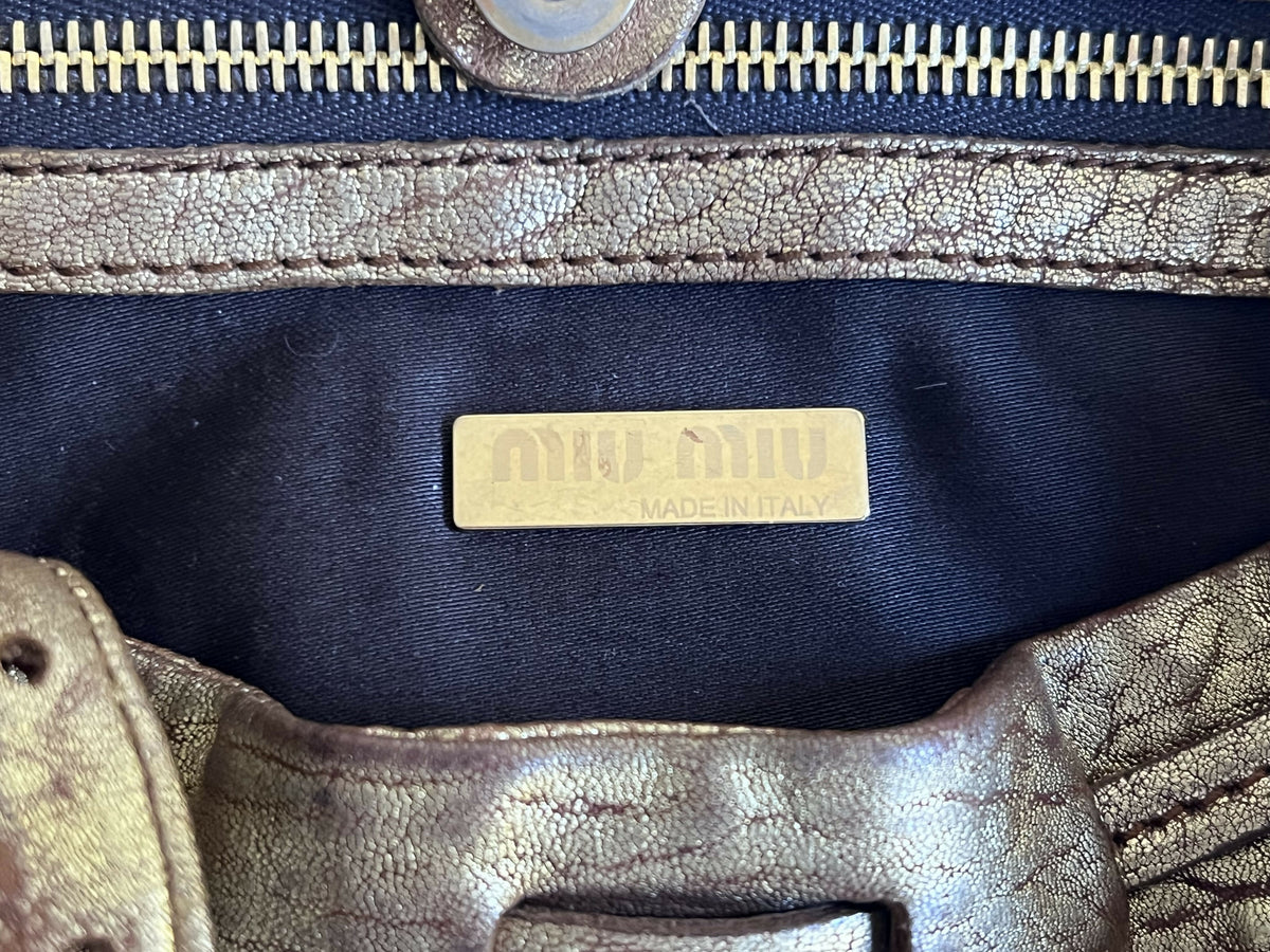Vintage Miu Miu Gold Leather Bag