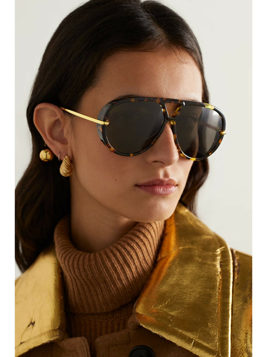 Bottega Veneta BV1273005 Tortoise Gold Sunglasses