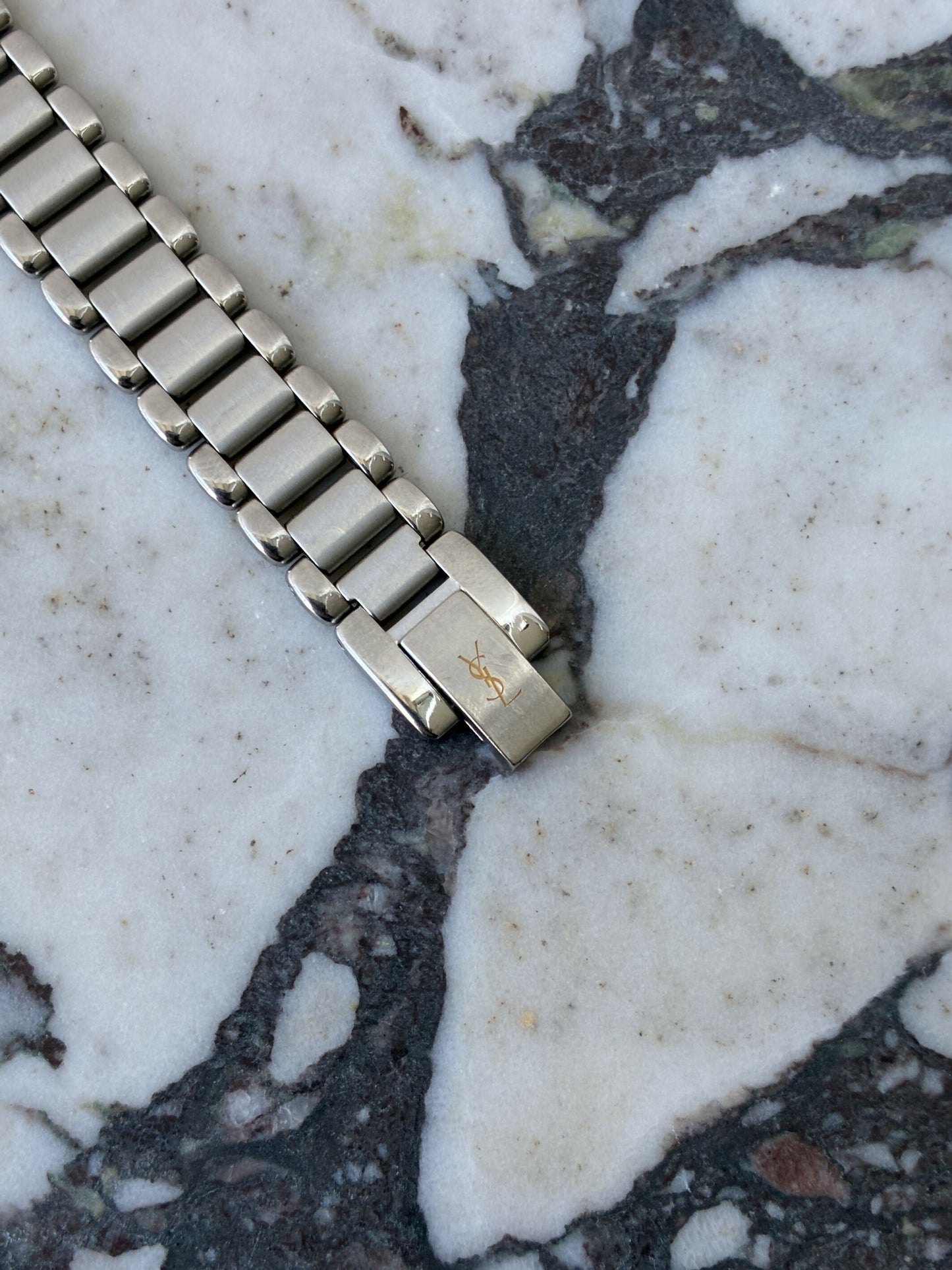 Yves Saint Laurent Bi-Tone Sunburst Dial Watch