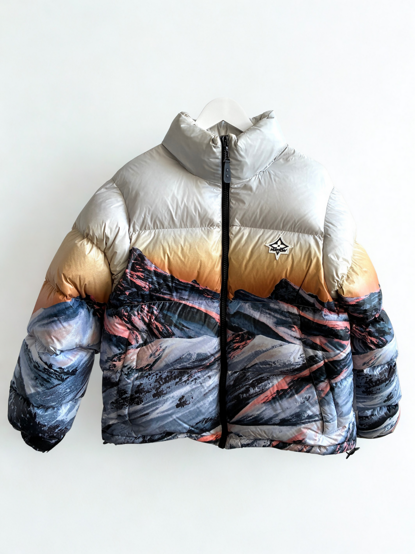 Louis Vuitton Sunset Mountain Print Puffer Jacket