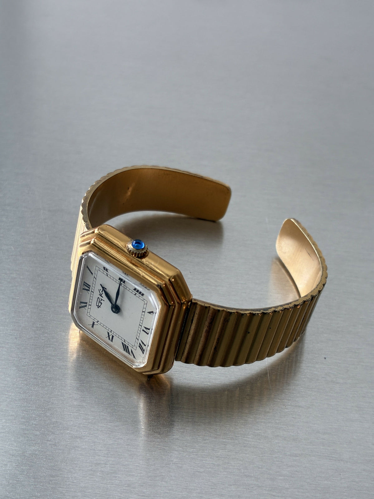 1977 Roy King Sterling Silver Gilt Tank Style Watch – Manual Wind – Silver Jubilee