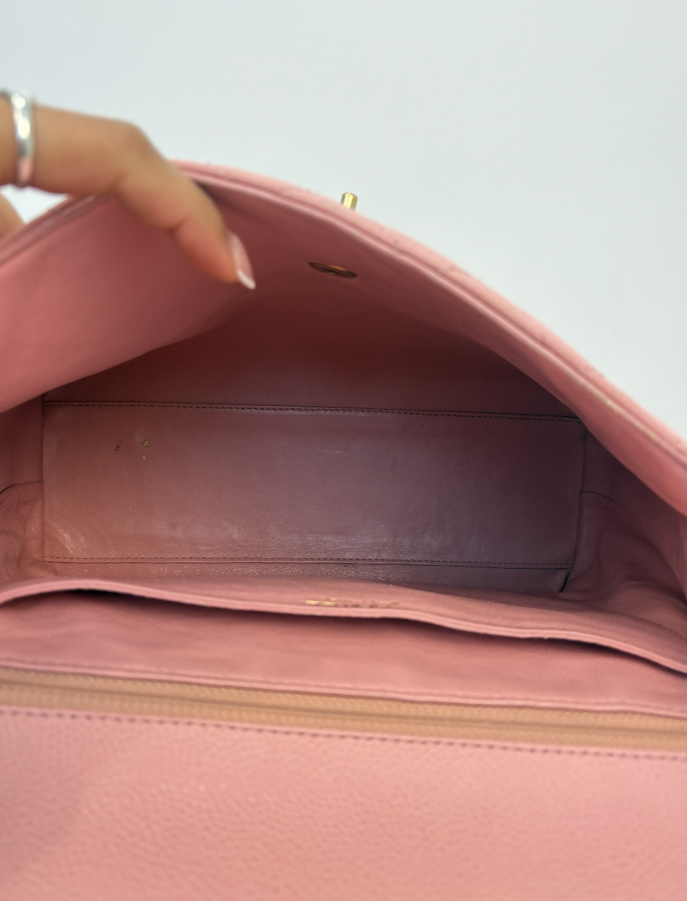 Chanel Large Kelly Flap Top Handle Bag in Pink Quilted Caviar