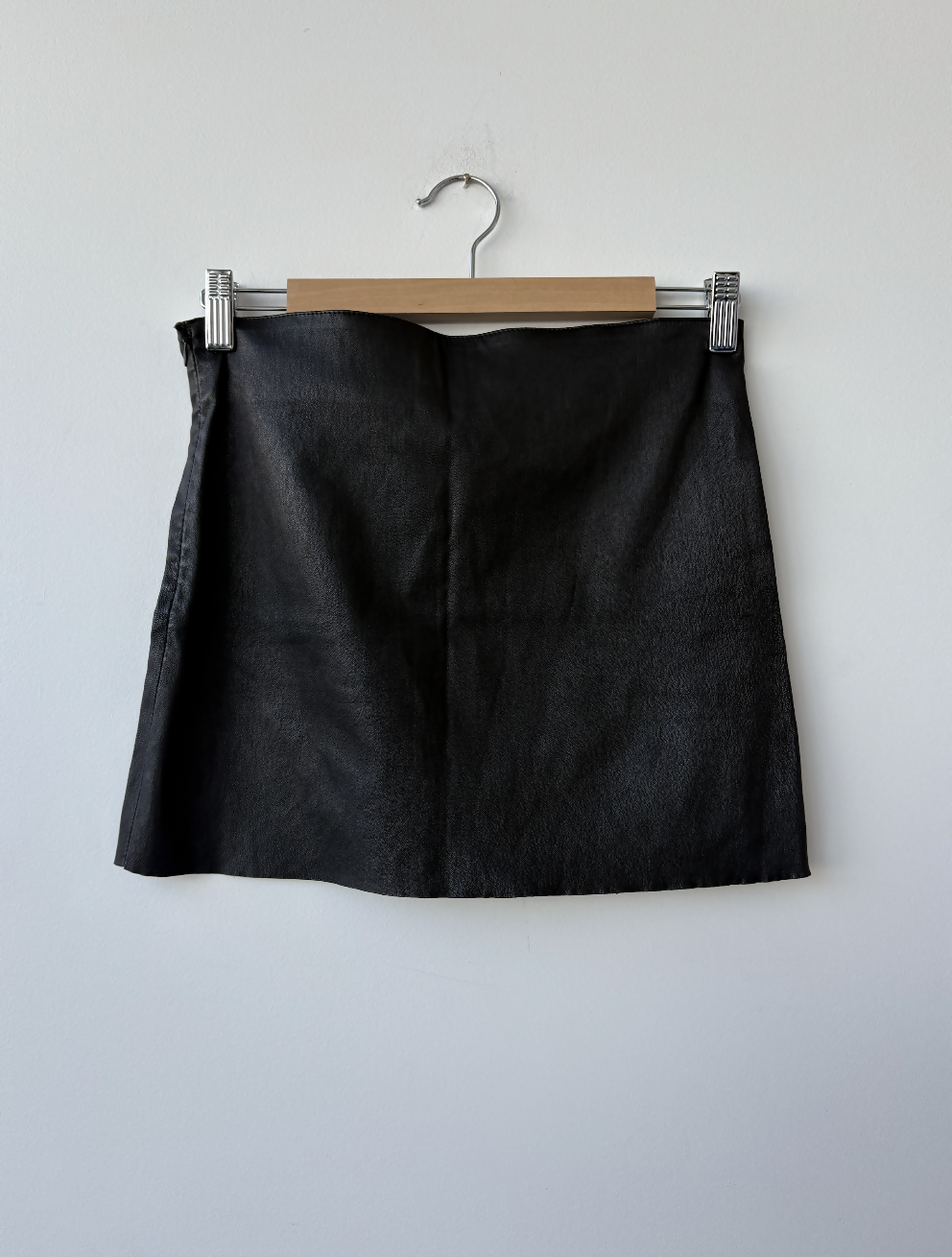Jitrois Black Leather Mini Skirt