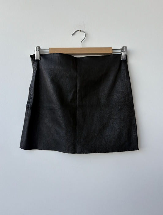 Jitrois Black Leather Mini Skirt
