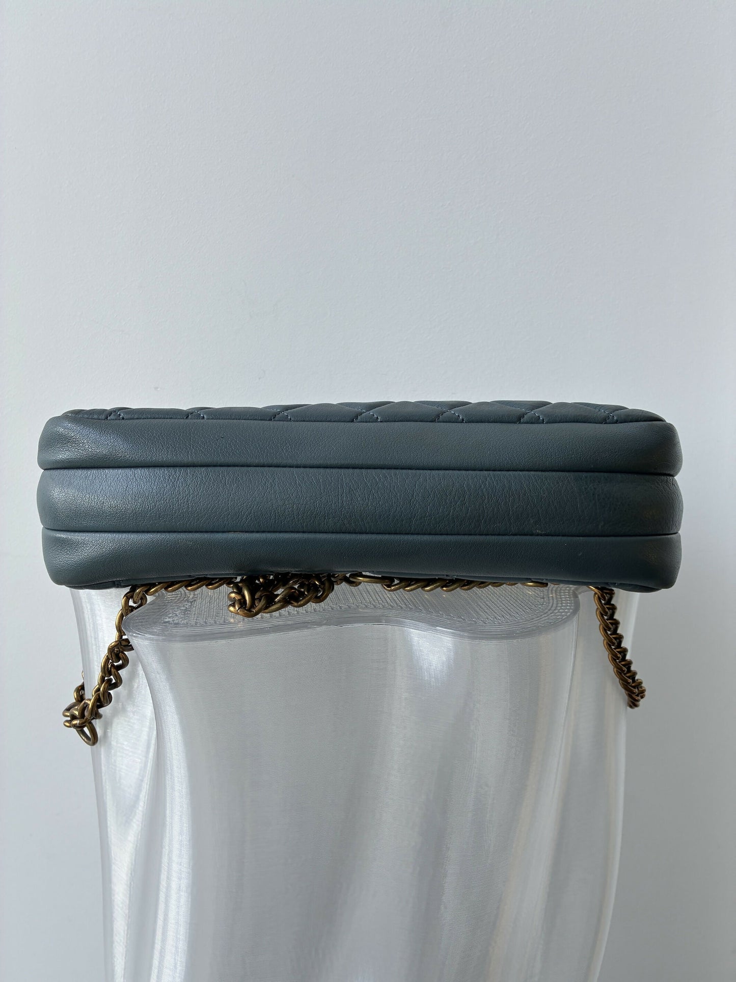 Chanel Matelassé Chain Shoulder Bag in Blue Leather