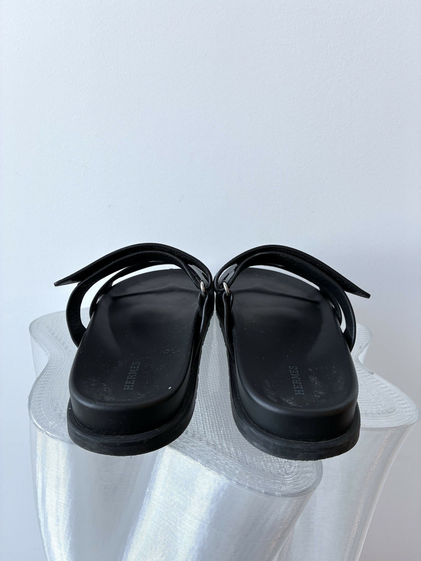 Hermès Chypre Sandals in Noir – FULL SET