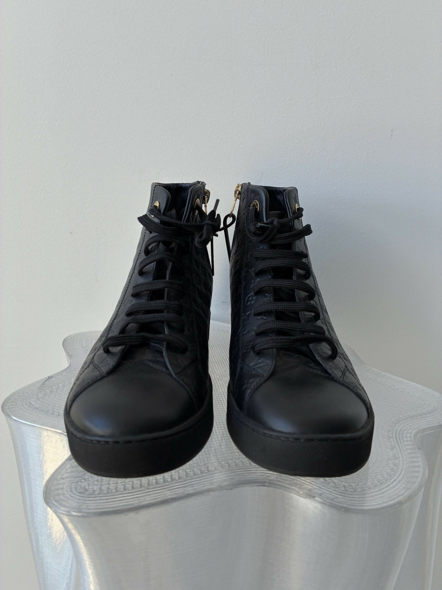 Louis Vuitton Empreinte Leather Black High Top Sneakers