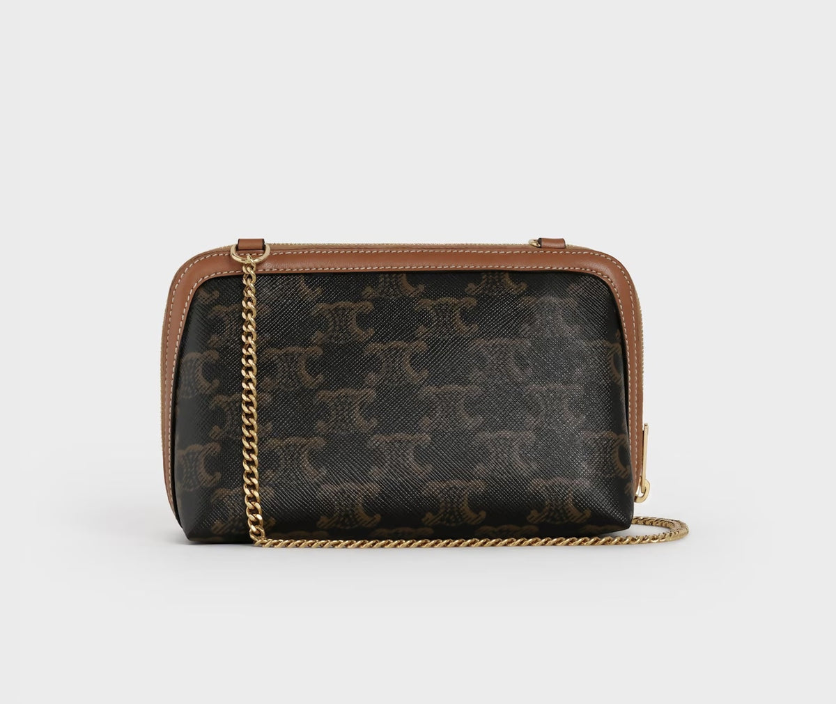 Celine Medium Chain Bag Triomphe Canvas Tan