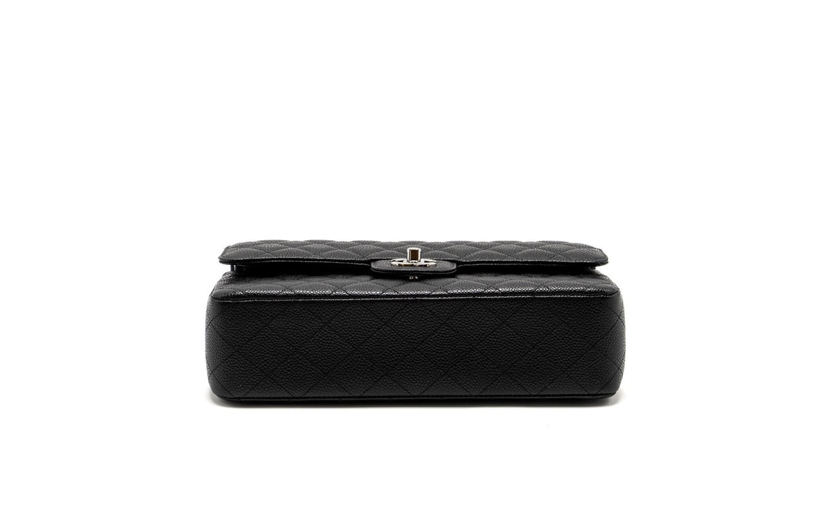CHANEL Medium Classic Double Flap Bag Caviar Black