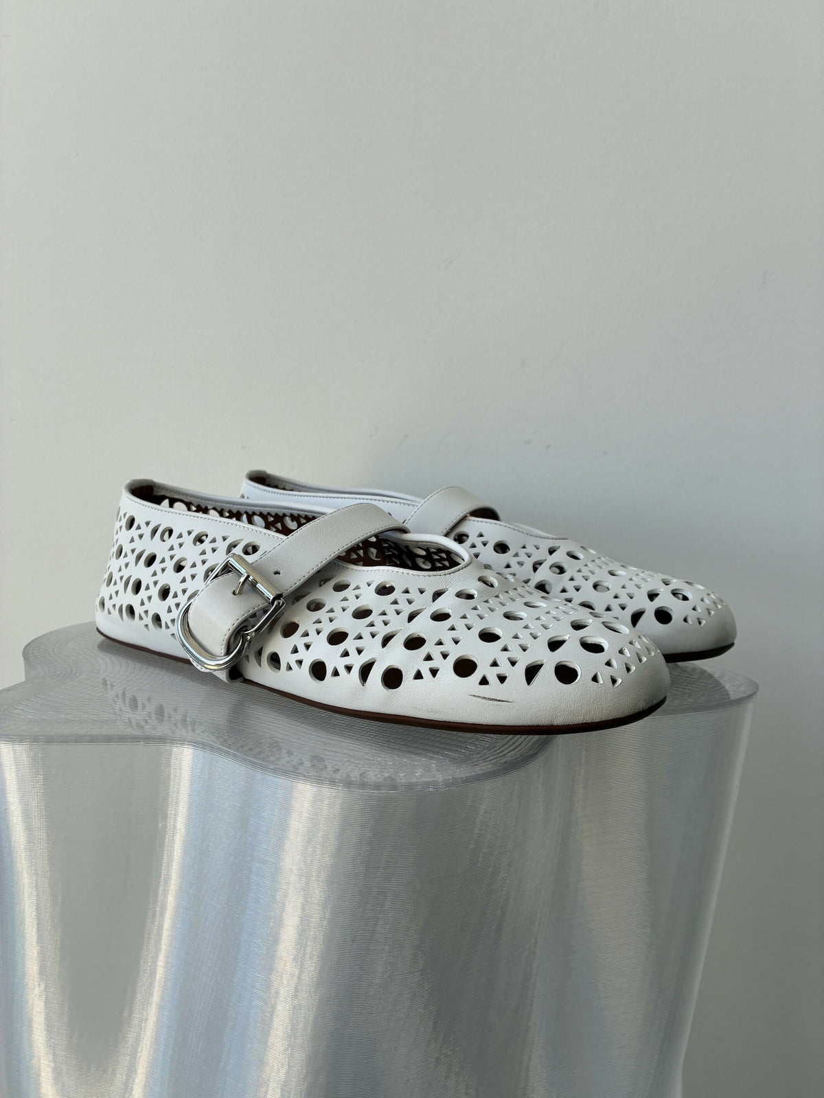 Alaïa Vienne Leather Mary Jane Flats